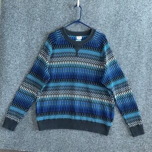 Vintage MOSSIMO Geometric Print Striped Pullover Cotton Sweater - Men's XL